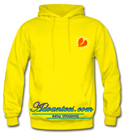 yellow broken heart hoodie